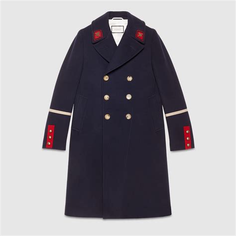 gucci leather trench coat|indigo wool gucci cashmere coat.